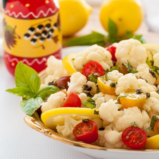 Cauliflower Lemon Basil Salad