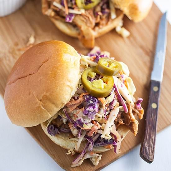 Slow Cooker BBQ Chicken Sandwiches