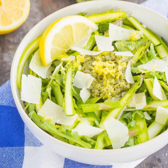 Shaved Asparagus Pesto Salad