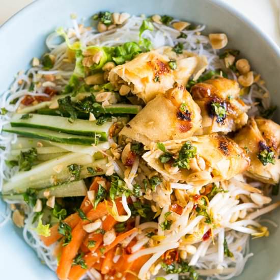 Vietnamese Egg Roll Noodle Salad