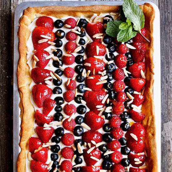 Red, White & Blue Fruit Pizza