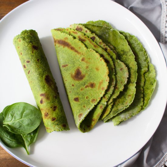 Gluten Free Spinach Tortillas