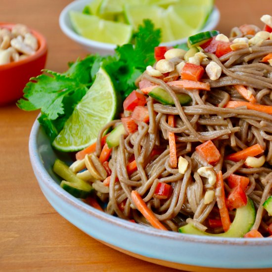 Soba Noodle Salad + Peanut Dressing