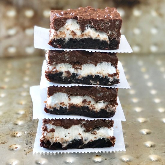 Marshmallow Crunch Brownie Bars