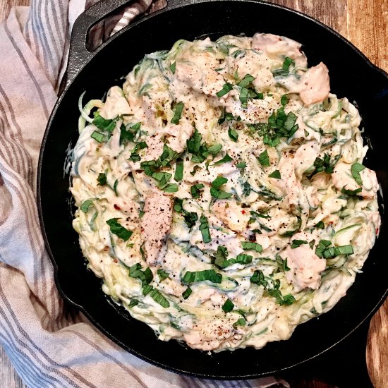 Zucchini Noodle Chicken Alfredo