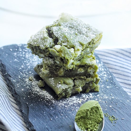 White Chocolate Matcha Brownies