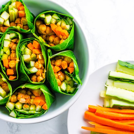 Buffalo Chickpea Collard Green Wrap