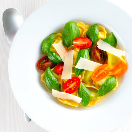 Tomato Consomme with Tortellini