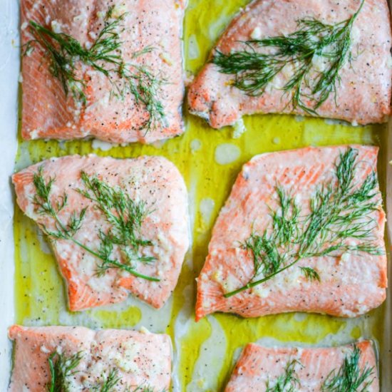 Dill & Garlic Baked Salmon