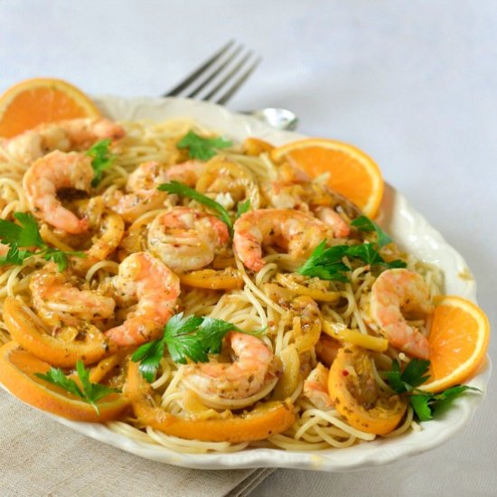 One Pan Orange Lemon Shrimp