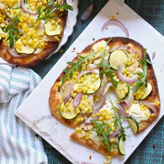 Zucchini and Corn Grilled Pizza