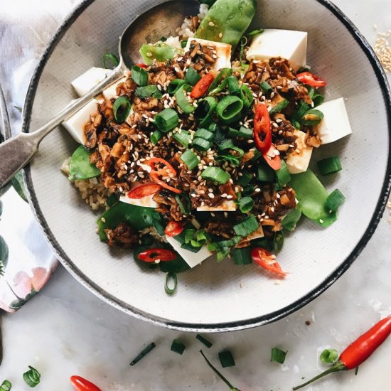 Spicy Silken Tofu Bowl