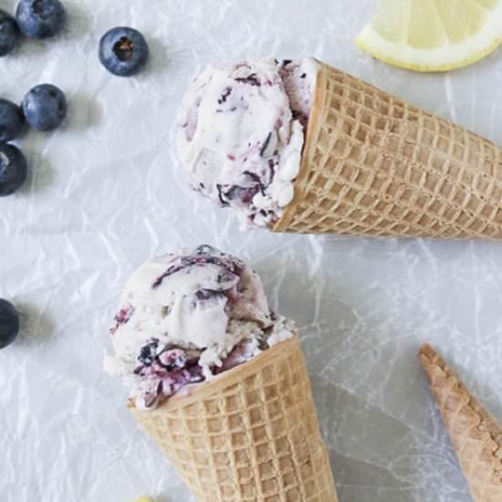 Churned Blueberry Ice Cream