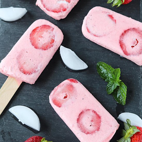 Creamy Strawberry Popsicle