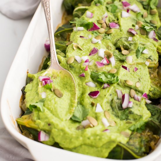 Whole30 Enchiladas w/ Avocado Sauce