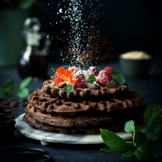 Chocolate Sweet Potato Waffles