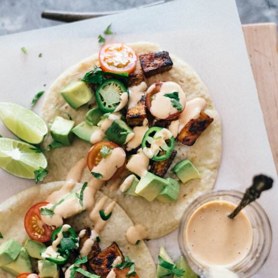 Crispy Hoisin Tofu Tacos