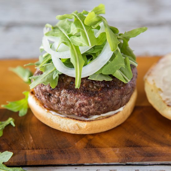 Brie and Scallion Stuffed Hamburger