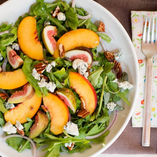 Peach, Fig, & Arugula Salad