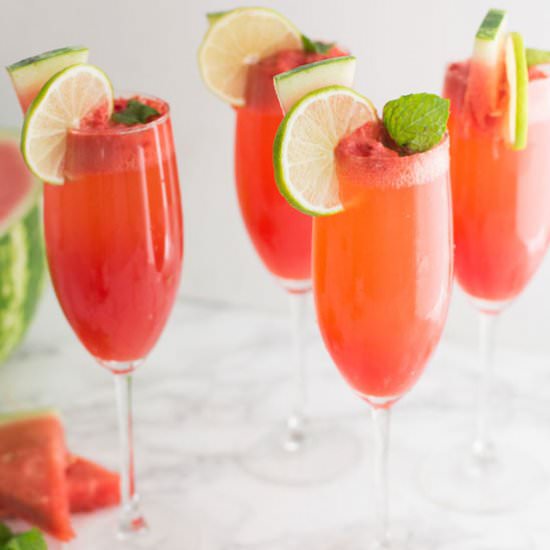 Watermelon Mint Mimosas