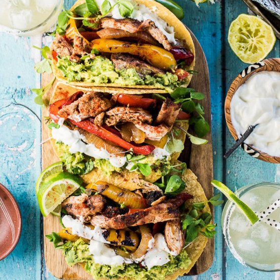 Grilled Mezcal Chicken Fajitas