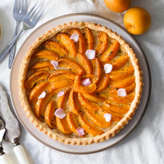 Apricot Marzipan Honey Thyme Tart