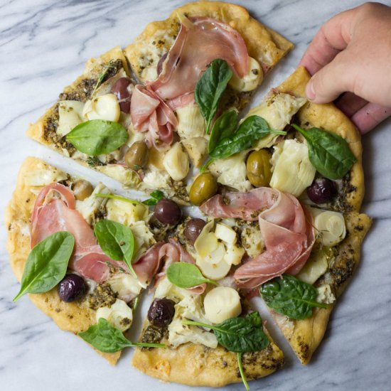 Artichoke & Olive Flatbread Pizza