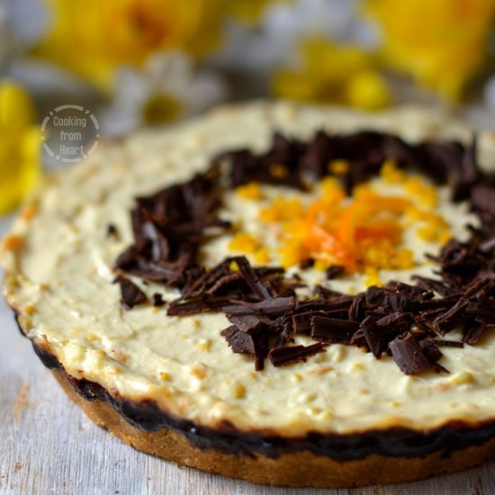 Eggless Chocolate Orange Cheesecake