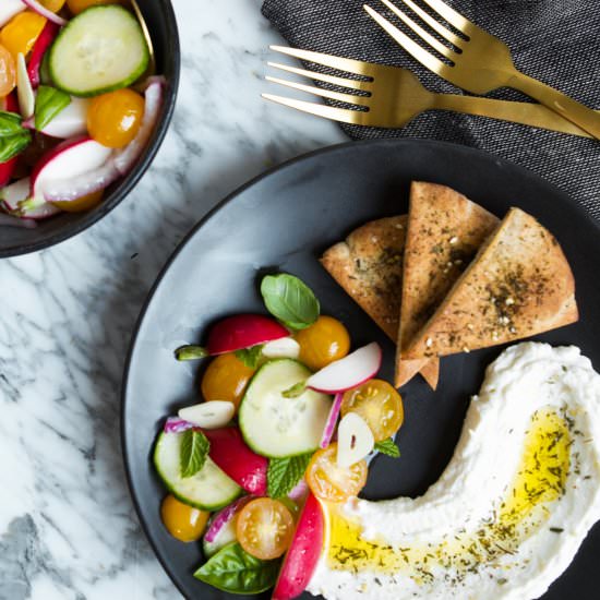 Summer Salad with Homemade Labneh