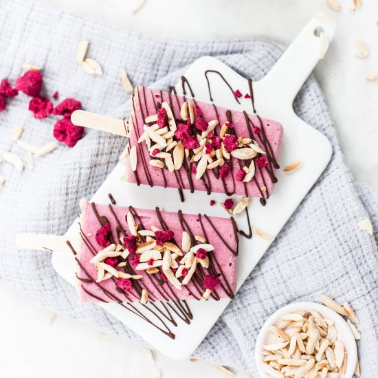 Yoghurt Raspberry Popsicles