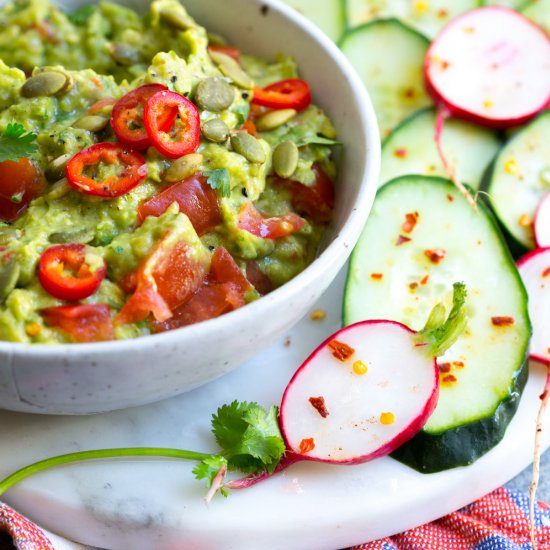 Guacamole with Spicy Cucumbers