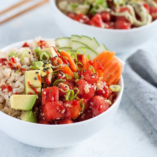 Vegan Watermelon Poké Bowl