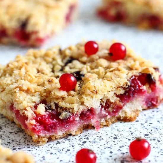 Redcurrant Crumb Bars