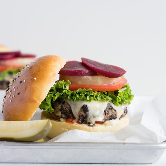 Black Bean Burgers with Brioche Bun