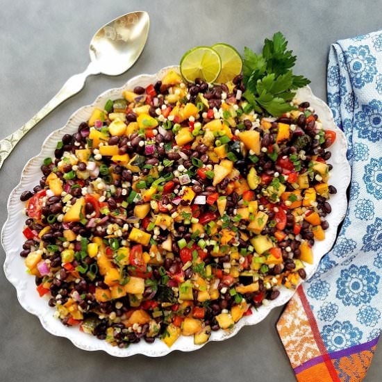 Grilled Cantaloupe Black Bean Salad