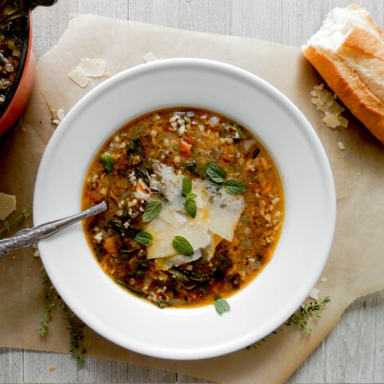 Wild Rice & Spinach Soup