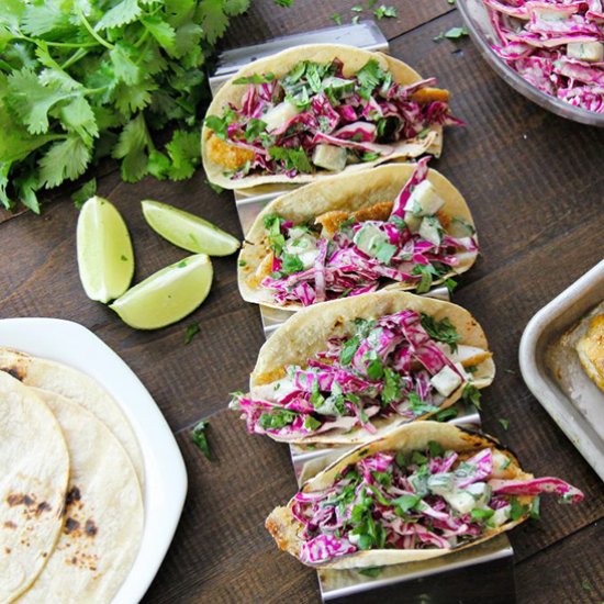 Zesty Fish Tacos & Cucumber Slaw