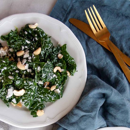 Coconut Cashew Kale Salad