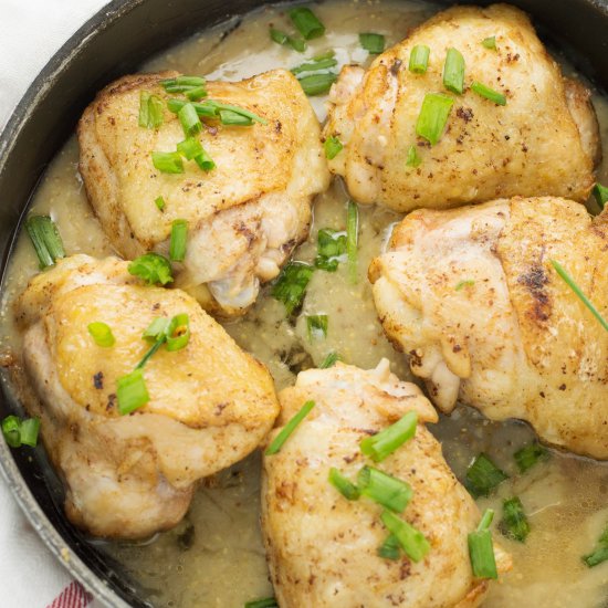 Roasted Chicken & Mustard Pan Sauce