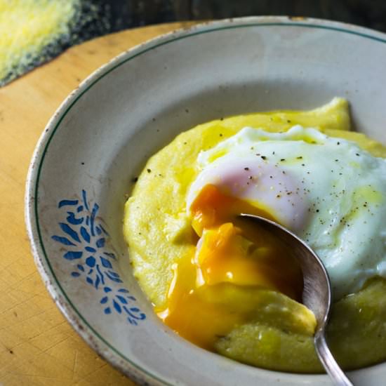 Creamy Soft Polenta With Eggs