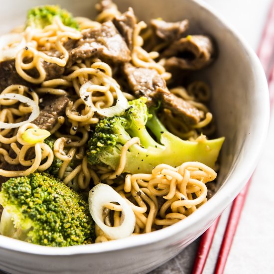 30 Minute Beef and Broccoli Ramen S