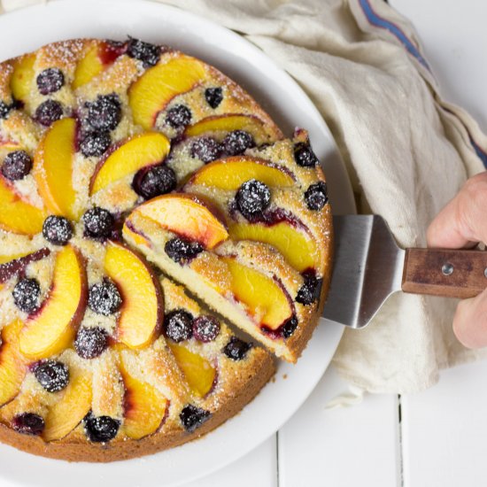 Peach and Blueberry Coffee Cake