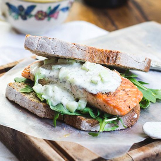 Salmon Tzatziki Sandwiches