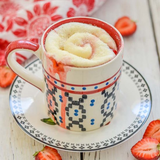 Strawberry Sweet Roll Mug Cake