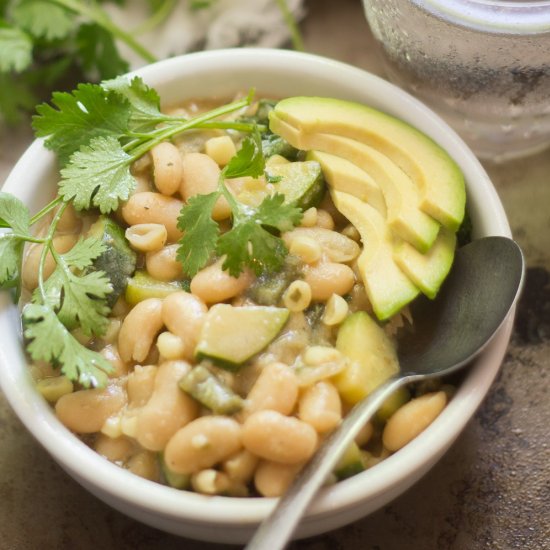 Chili Blanco with Summer Veggies