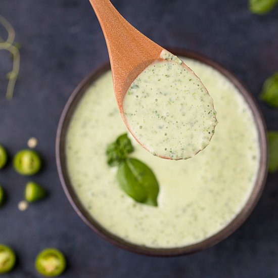 No-Cook Spicy Basil-Cream Sauce