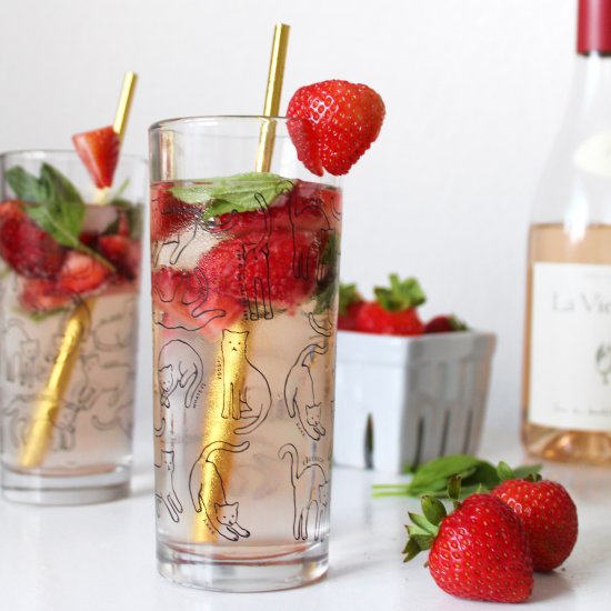 Strawberry Basil Rosé Spritzer