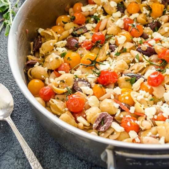 Greek Pasta Skillet & Burst Tomato