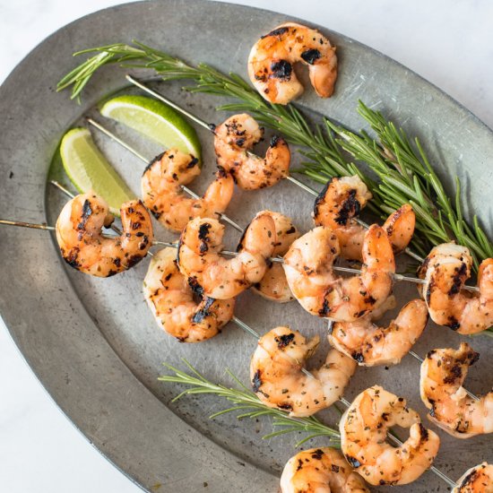 Grilled key lime shrimp