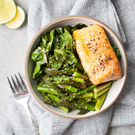 Easy Broiled Salmon Bowls